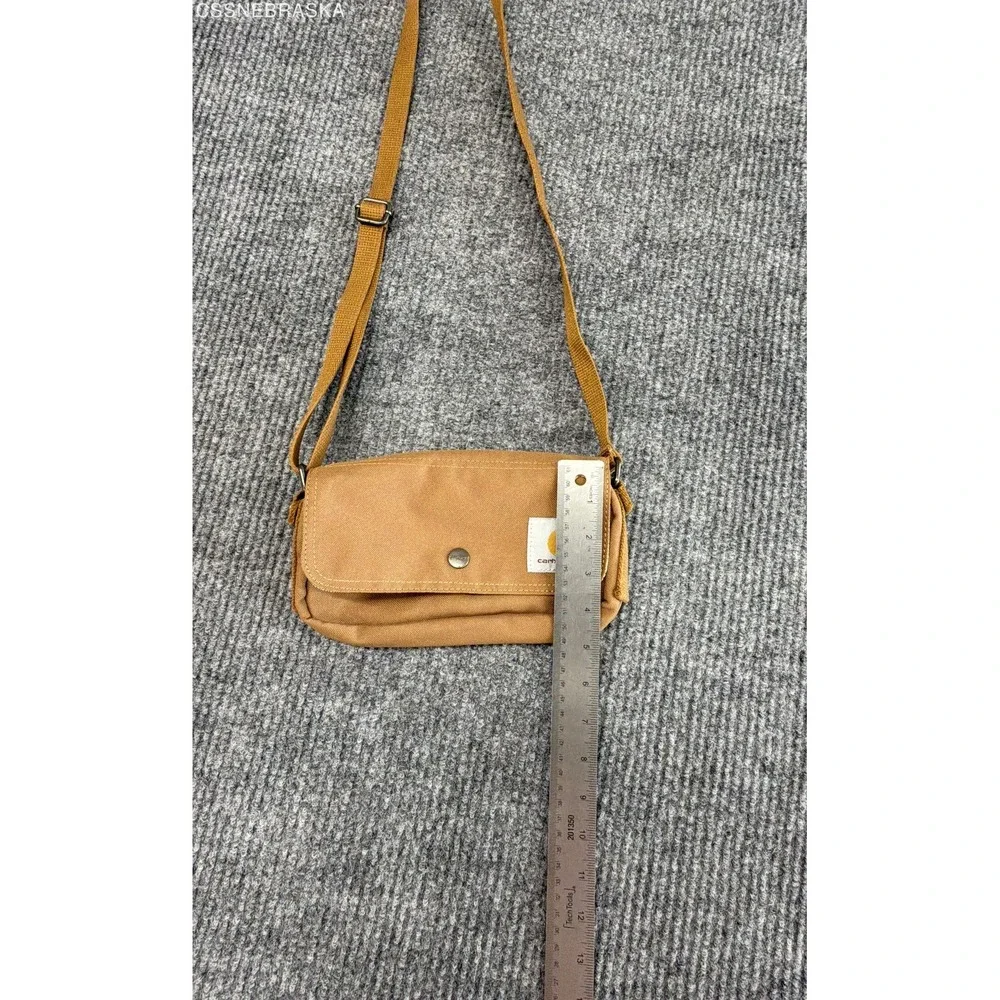 Carhartt Brown Canvas Small Crossbody Bag Utility Pouch Adjustable Strap - Picture 8 of 10